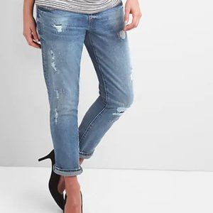 Maternity Demi Panel Repaired Girlfriend Jeans -